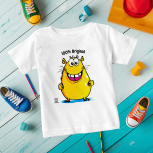 Colourful Fun Cartoon Capybara – Customisable Tag Baby T-Shirt