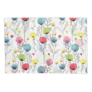 Colourful, fun, circular design elements pillowcase