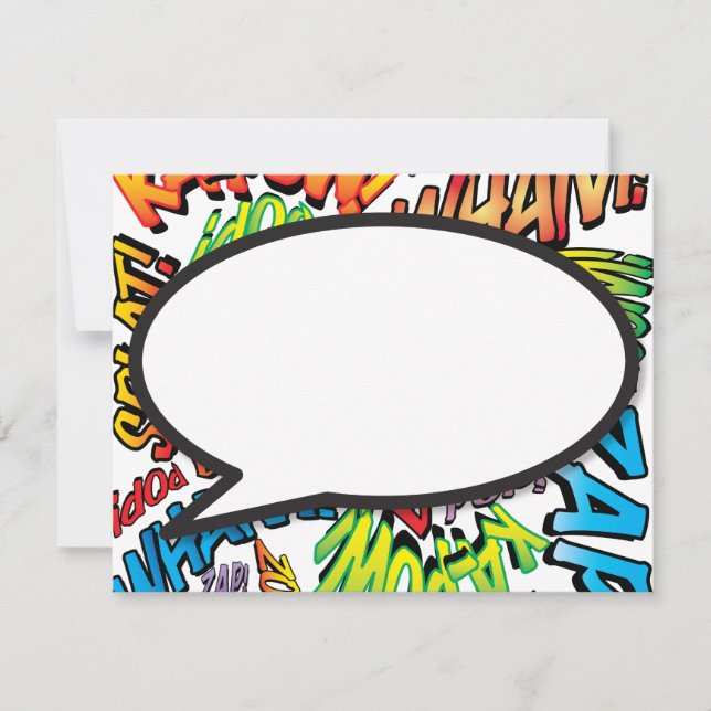 Colourful Fun Comic Book Speech Bubble Card (Front)