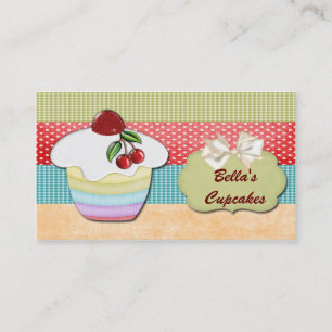 colourful fun cupcake business Cards