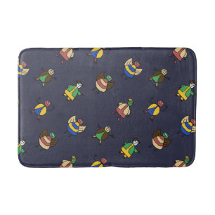 Colourful Fun Family Cartoon Characters Bath Mat