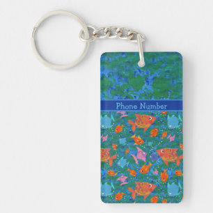 Colourful Fun Fish Custom Oblong Keychain