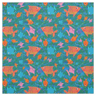 Colourful Fun Fish in the Sea Pattern Fabric
