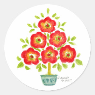 Colourful Fun Flowers Christmas Tree Stickers