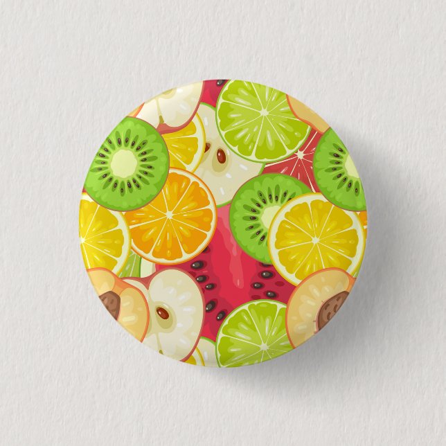 Colourful Fun Fruit Pattern 3 Cm Round Badge (Front)