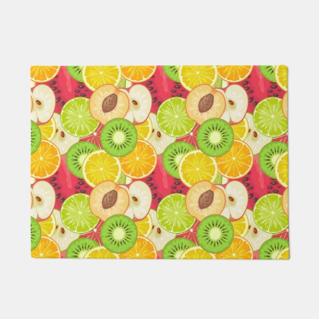 Colourful Fun Fruit Pattern Doormat (Front)