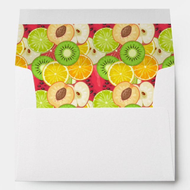 Colourful Fun Fruit Pattern Envelope (Back (Bottom))