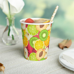 Colourful Fun Fruit Pattern Paper Cups