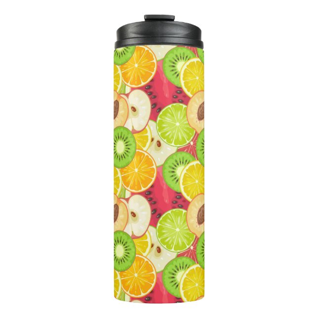 Colourful Fun Fruit Pattern Thermal Tumbler (Front)