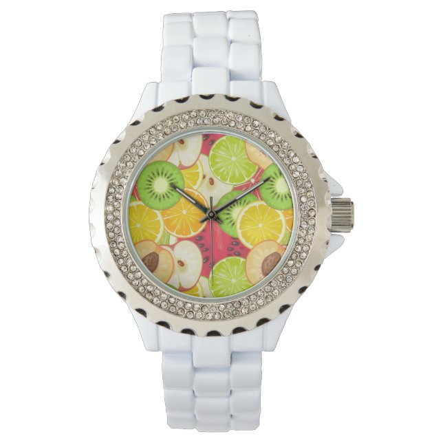Colourful Fun Fruit Pattern Watch (Front)
