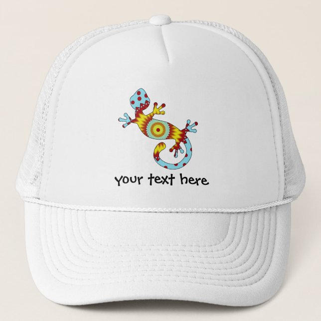 Colourful Fun Gecko Lizard Trucker Hat (Front)