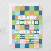 Colourful Fun Gender Neutral Blocks Baby Shower