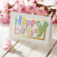 Colourful Fun Hand Written Business Happy Birthday
