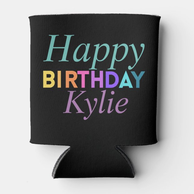 Colourful Fun Happy Birthday Women’s Can Cooler (Front)