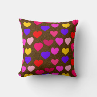 Colourful Fun Hearts for Valentines Cushion