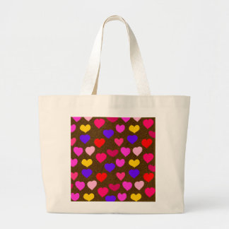 Colourful Fun Hearts for Valentines Large Tote Bag