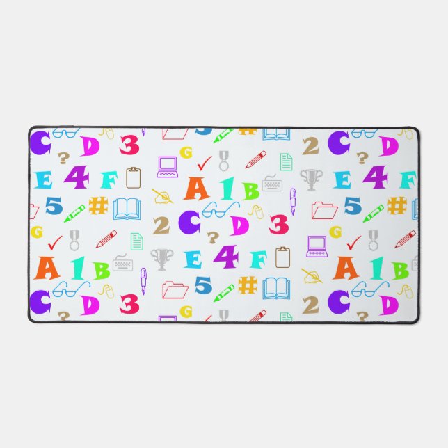 Colourful, Fun & Inspirational Kids Learning Schoo Desk Mat (Front)