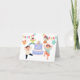Colourful fun kids birthday party card