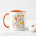 Colourful Fun Kindergarten Teacher Custom Name Mug<br><div class="desc">Easily personalise high quality with your name or custom text. No minimum and no set up fee! Available in many sizes and colours. Create and increase your brand awareness with trade show giveaways,  corporate gifts for clients,  event giveaways and corporate gifts for customers and employees.</div>