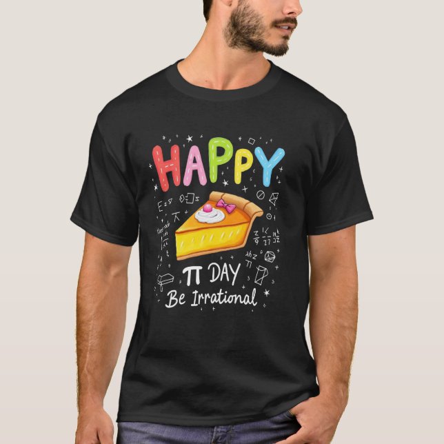 Colourful & Fun Math Celebration Happy Pi Day T-Shirt (Front)