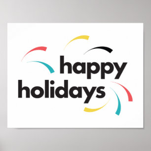 Colourful, fun, modern simple design Happy Holiday Poster