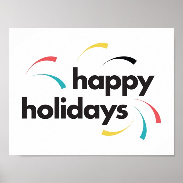Colourful, fun, modern simple design Happy Holiday Poster (Front)