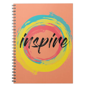 Colourful, fun, modern vibrant cool design Inspire Notebook