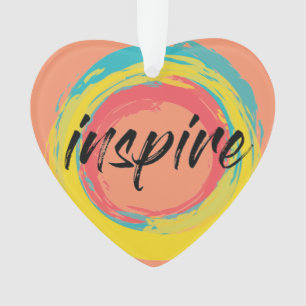 Colourful, fun, modern vibrant cool design Inspire Ornament