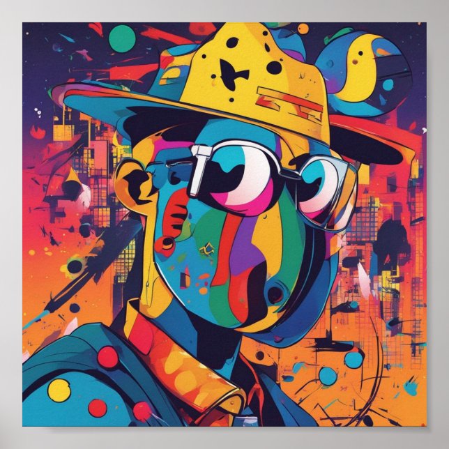 Colourful Fun Modern Wall Art Decor  (Front)