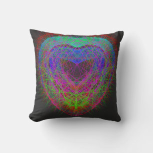 Colourful fun neon Graffiti sparkling heart design Cushion