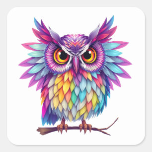 Colourful Fun Owl Stickers