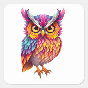 Colourful Fun Owl Stickers