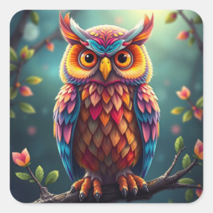 Colourful Fun Owl Stickers