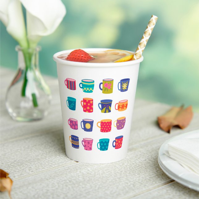 Colourful Fun Patterned Coffee Mug Set  Paper Cups (Creator Uploaded)