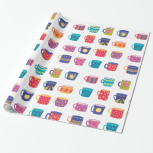 Colourful Fun Patterned Coffee Mug Set  Wrapping Paper