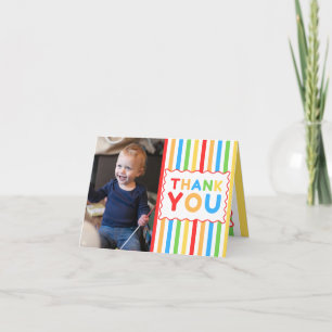 Colourful Fun Photo Birthday Thank You Card