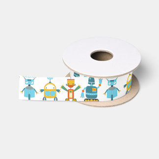 Colourful Fun Robots for Kids Satin Ribbon