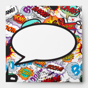 Colourful Fun Speech Bubble Wedding Return Address Envelope