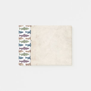 Colourful Fun Trout Fish Pattern Post-it Notes