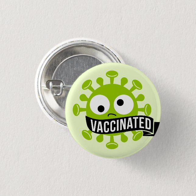 Colourful Fun Vaccinated Badge Button (Front & Back)
