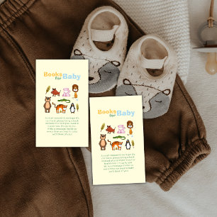 Colourful Fun Wild Safari Books For Baby Shower Enclosure Card