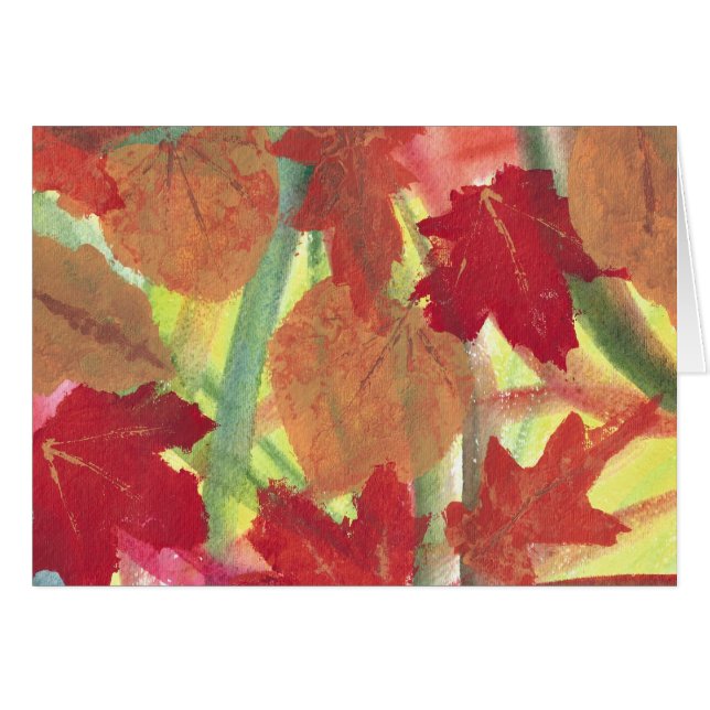 Colourful Fun with Fall Autumn Leaves Cards (Front Horizontal)
