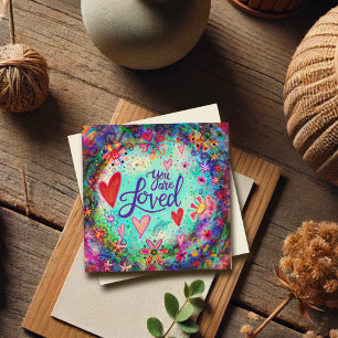 Colourful Fun You are Loved Valentine Whimsical Card