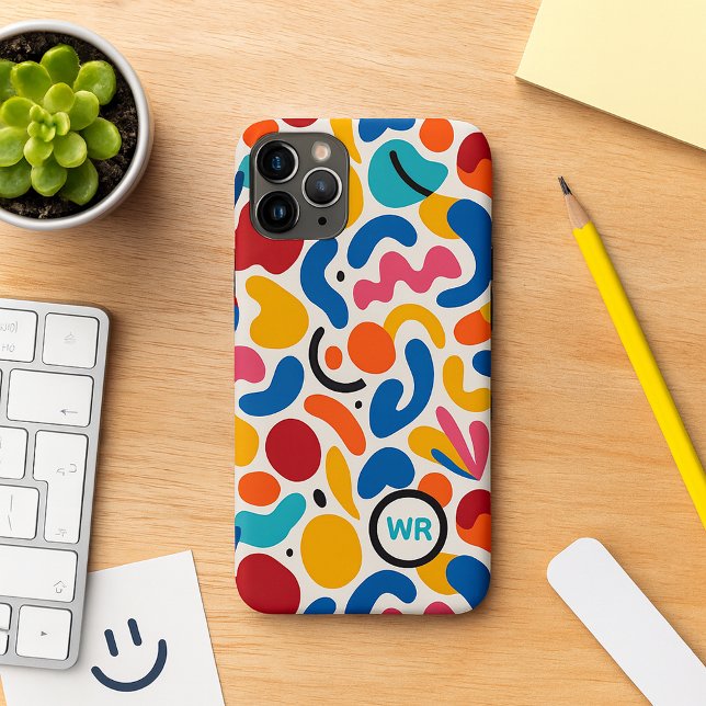 Colourful Funky Amorphous Shapes Art Pattern Case-Mate iPhone Case (Creator Uploaded)