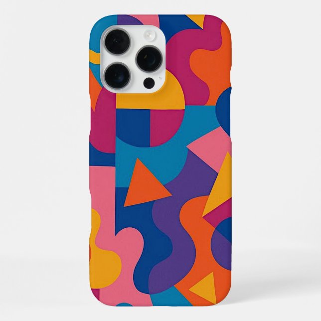 Colourful Funky Amorphous Shapes Art Pattern iPhone Case (Back)