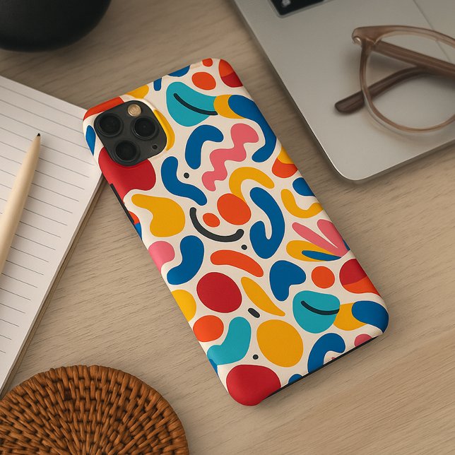 Colourful Funky Amorphous Shapes Art Pattern iPhone Case (Creator Uploaded)