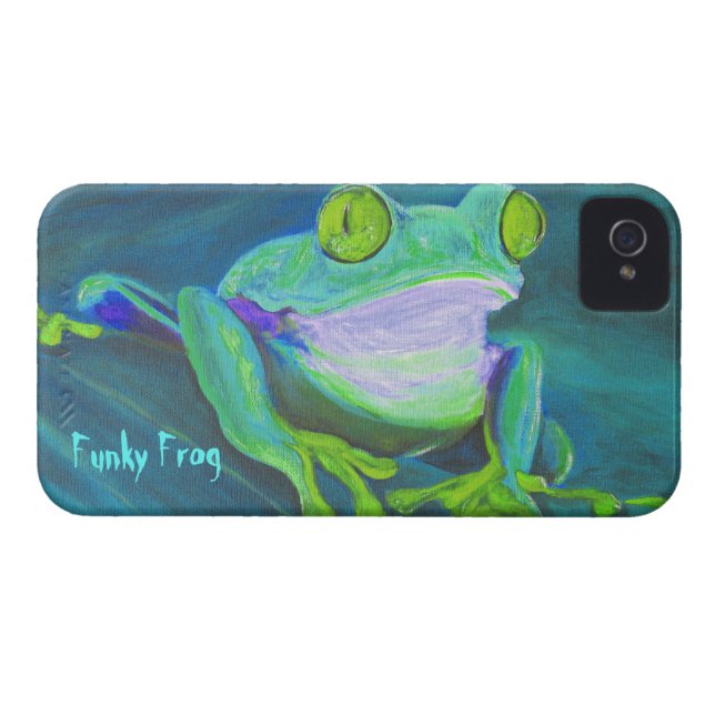 Colourful funky frog iPhone 4 case (Back Horizontal)
