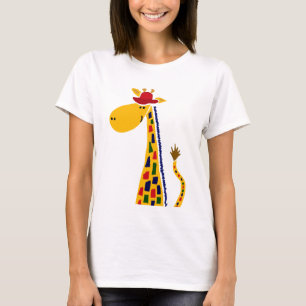 Colourful Funky Giraffe Art T-Shirt