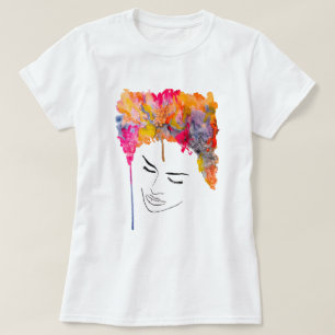 Colourful funky lady cool hair T-Shirt