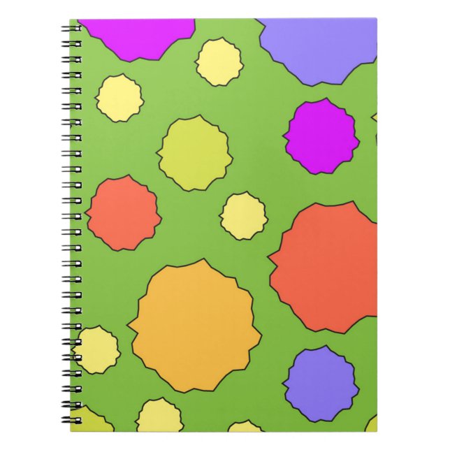 Colourful funky retro circles notebook (Front)